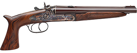 [8029874032346] Davide Pedersoli 020S642410 Howdah Vintage 45 Colt (LC)/.410 gauge 2rd 10.25" Octagon Barrel, Color Case Hardened Frame, Walnut Furniture, Double Trigger with Side-Lock Exposed Hammers