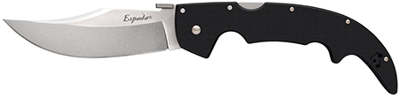[705442018643] Cold Steel CS62MGD Espada  Large 5.50" Folding Clip Point Plain S35VN SS Blade/6.75" Black w/Polished Bolsters G10 Handle Includes Belt Clip
