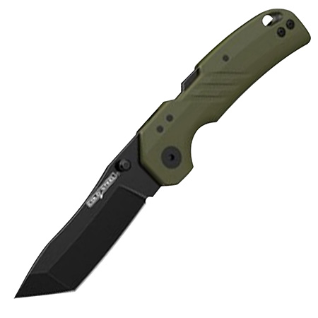 [888151040409] Cold Steel CSFL30DPLTBGZ Engage  3" Folding Tanto Plain Black PVD Stonewashed 4116 SS Blade/4.11" OD Green GFN Handle Includes Belt Clip