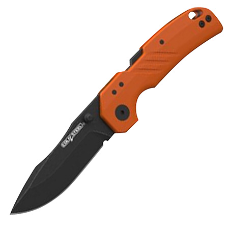 [888151040386] Cold Steel CSFL30DPLDBOZ Engage  3" Folding Tanto Plain Black PVD Stonewashed 4116 SS Blade/4.11" Orange GFN Handle Includes Belt Clip