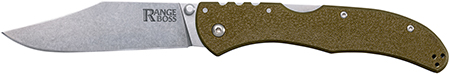 [705442019848] Cold Steel CS20KR7 Range Boss  Folding Clip Point Plain 4034 SS Blade/5.25" OD Green Zy-Ex Handle