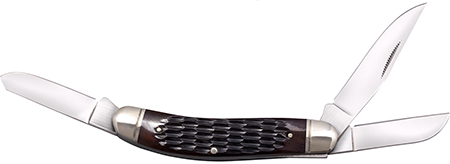 [888151038680] Cold Steel CSFLGSTKMJ Gentleman's Stockman 2"/2.10"/2.50" Folding Clip/Sheepsfoot/Spey Plain 8Cr13MoV SS Blade/Brown Jigged w/Polished Bolsters Bone Handle