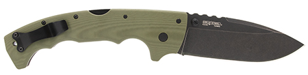 [888151045497] Cold Steel CSFL50MAX 5-Max  5" Folding Drop Point Plain Black Stonewashed S35VN Blade, 7.13" OD Green Textured G10 Handle