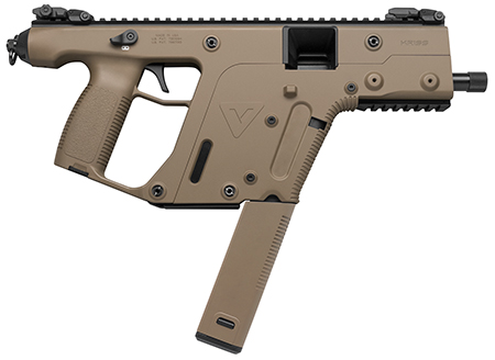 [810237023051] Kriss USA KV45PFD20 Vector CRB Gen2 45 ACP 30+1 Black Nitride Threaded Barrel, Flat Dark Earth Picatinny Rail Top  &  Bottom, QD Sling Swivel