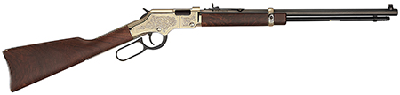 [619835044105] Henry H004VD4 Golden Boy Deluxe 4th Edition 17 HMR 12+1 20" Blued Octagon Barrel, Engraved Brasslite Rec, American Walnut Stock, Ad. Buckhorn Sights