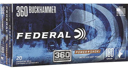 [604544688276] Federal 360BHAS Power-Shok Buckhammer 360Buckhammer 180gr Soft Point 20 Per Box/10 Case