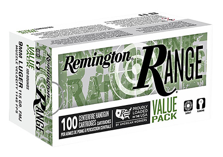 [047700239798] Remington Ammunition R23979 Range Value Pack 9mmLuger 115gr Full Metal Jacket 100 Per Box/5 Case