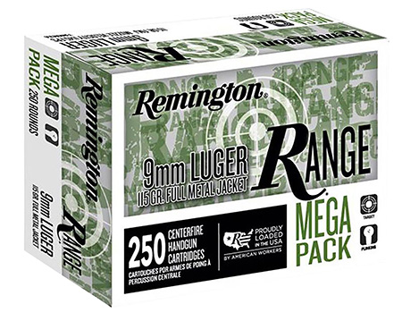 [047700239651] Remington Ammunition R23965 Range Mega Pack 9mmLuger 115gr Full Metal Jacket 250 Per Box/4 Case
