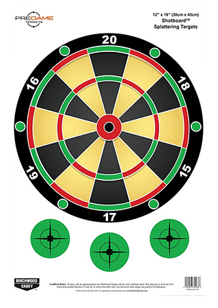 [029057355628] Birchwood Casey 35562 Pregame Shotboard Hanging Paper All Firearms 12" x 18" Impact Enhancement Splatter 8 Targets