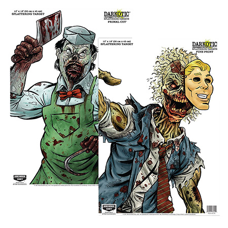 [029057356380] Birchwood Casey 35638 Darkotic Primal Cut Zombie Butcher/Lawyer Hanging Paper All Firearms 12" x 18" Impact Enhancement Splatter 8 Targets