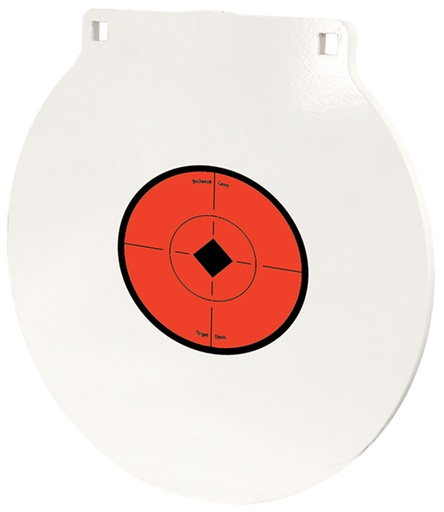 [888151033012] Birchwood Casey RND6 Round Steel Target Plate 6" Centerfire Rifle/Handgun Target Black/Red/White NM500 Steel Hanging