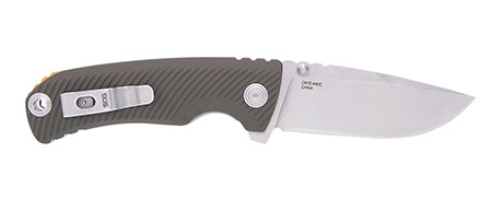 [888151046111] S.O.G SOG11060143 Tellus ATK  3.50" Folding Clip Point Plain Stonewashed Cryo 440C SS Blade/ Olive Drab w/Orange Backspacer GRN Handle Includes Belt Clip