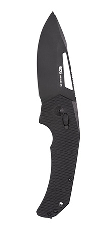 [888151046128] S.O.G SOG12250157 Prohen XR 3.35" Folding Drop Point Plain Black TiNi Cryo D2 Steel Blade, Black Textured G10 Handle