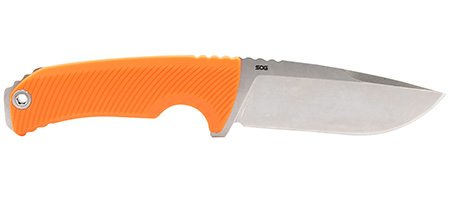 [729857014106] S.O.G SOG17060343 Tellus FX 4.20" Fixed Clip Point Plain Stonewashed Cryo 440C SS Blade/ Blaze Orange Textured GRN Handle