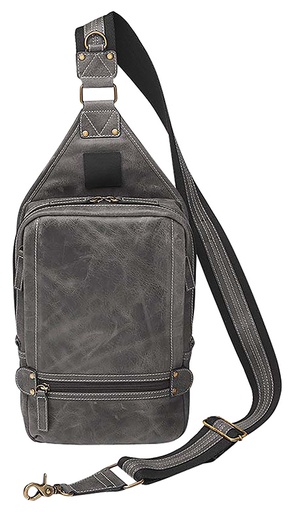 [035452176089] Gun Tote'n Mamas/Kingport GTMCZY108GREY Sling Backpack  Gray Leather Includes Standard Holster