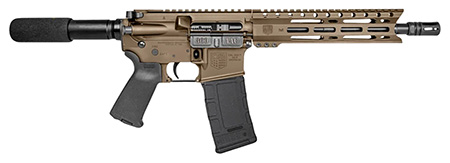 [810035755611] Diamondback DB1915B061 DB15  300 Blackout 28+1 10", FDE, Carbon Lower, 9" M-LOK Handguard, Black Padded Buffer Tube/Magpul Grip