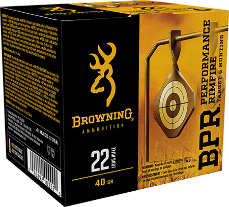 [020892103573] Browning Ammo B194122400 BPR Performance Rimfire  22LR 40gr Lead Round Nose 400 Per Box/4 Case