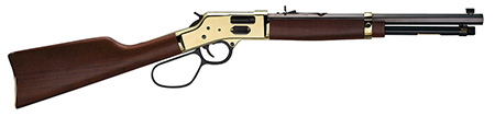 [619835060662] Henry H006GMR Side Gate Carbine 357 Mag/38 Special 7+1 16.50" Blued Octagon Barrel, Polished Brass Rec, American Walnut Stock, Adj. Sight, Large Loop Lever
