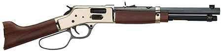 [619835060792] Henry H006GMML Mare's Leg Side Gate 357 Mag/38 Special 5+1 12.90" Blued Octagon Barrel, Polished Hardened Brass Rec, American Walnut Furniture, Large Loop Lever, Adj. Sight