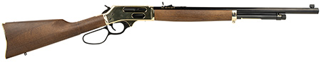 [619835100207] Henry H010BG Side Gate  45-70 Gov 4+1 22" Blued Octagon Barrel, Polished Brass Hardened Rec, American Walnut Stock Furniture, Large Loop Lever, Adj. Sight