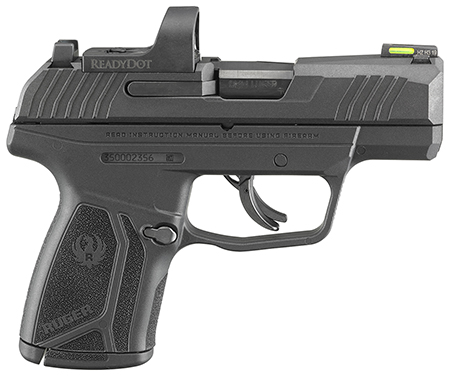[736676035151] Ruger 3515 Max-9 w/ReadyDot Sight Compact 9mm Luger 10+1/ 12+1 3.20" Black Oxide Steel Barrel  &  Serrated Slide, Black Polymer Frame, Black Nylon Grips Features ReadyDot Micro Reflex Sight