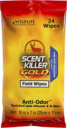 [024641012956] Wildlife Research 1295 Scent Killer Gold Field Wipes Odor Eliminator Wipes 24 Pack