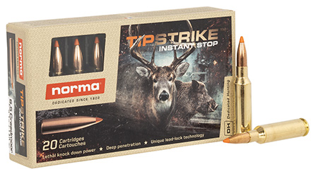 [7393923325422] Norma Ammunition 20166512 Dedicated Hunting Tipstrike 6.5Creedmoor 140gr 20 Per Box/10 Case