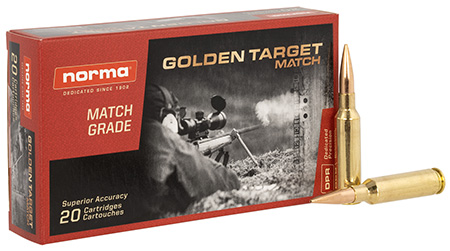 [7393923325453] Norma Ammunition 10166522 Dedicated Precision Golden Target Match 6.5Creedmoor 143gr BTHP 20 Per Box/10 Case