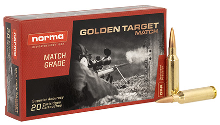 [7393923321509] Norma Ammunition 20160392 Dedicated Precision Golden Target Match 6mmCreedmoor 107gr Hollow Point Boat Tail 20 Per Box/10 Case