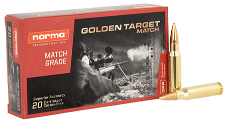 [7393923327785] Norma Ammunition 10177432 Dedicated Precision Golden Target Match 308Win 168gr BTHP 20 Per Box/10 Case
