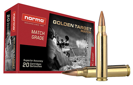 [4000294235528] Norma Ammunition 2423552 Dedicated Precision Golden Target Match 223Rem 77gr Hollow Point Boat Tail 20 Per Box/10 Case