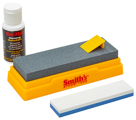 [027925513286] Smiths Products 51328 Combination Bench Stone Gray/Yellow Synthetic Stone Includes Honing Oil