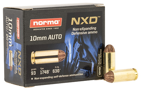 [810036150194] Norma Ammunition 611340020 Self Defense NXD 10mmAuto 93gr 20 Per Box/10 Case