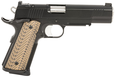 [806703017990] Dan Wesson 01799 Specialist  45 ACP 8+1 (2) 5" Match Grade Stainless Barrel, Black, Beavertail Frame with Pic. Rail, Optic Cut Serrated Side, Black/Brown G10 Grip, Night Sights