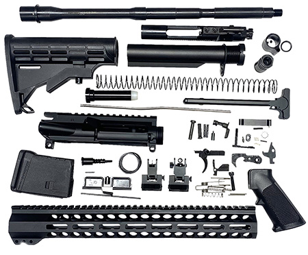 [810030621829] Bowden Tactical J27113 AR Rifle Build Kit  Complete, 13" M-Lok Handguard, Mil-Spec Parts, Flip Up Sights