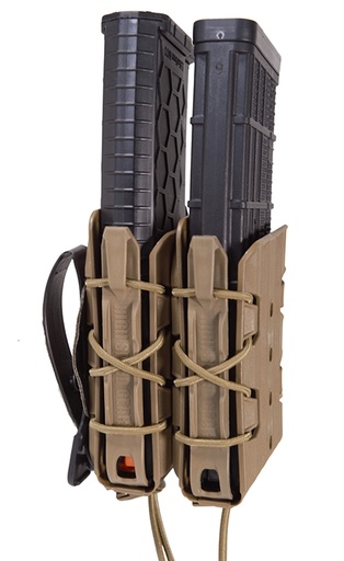 [849954038369] High Speed Gear 162R01CB X2R Taco V2 Mag Pouch Double, Coyote Brown Polymer, Belt Clip/MOLLE U-Mount, Compatible w/ AR/AK Rifle Mags