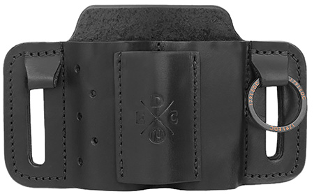 [810102210807] 1791 Gunleather MNESMFBLKA EDC Mini Easy Slide OWB Black Leather Belt Slide Ambidextrous