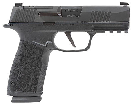 [798681671205] Sig Sauer 365XCA9BXR3 P365-XMACRO  Compact 9mm Luger 17+1 3.70" Black Barrel, Black Nitron Optic Ready/Serrated Slide  &  Frame w/Picatinny Rail, Black Polymer w/Interchangeable Backstrap Grip