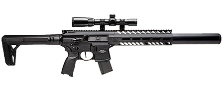 [798681682690] Sig Sauer Airguns AIRMCX177G2BLKSCOPE MCX Air Gen 2 CO2 177 Pellet 18" 30rd, Black, M-LOK Handgaurd, Flat Trigger, C02 Storage QD Stock, Reduced Angle Grip, 1-4x24mm Scope