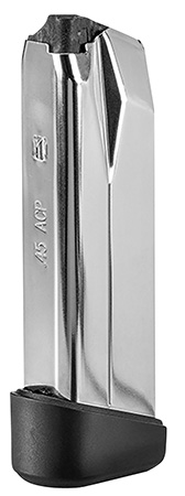 [845737016111] FN 20100720 545 Replacement Magazine 15rd 45 ACP Stainless Steel w/ Black Polymer Flush Floorplate Fits FN 545 Tactical