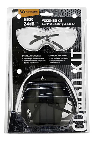 [810048735570] Pyramex VGCOMBO110 Low-Profile Combo Kit  Scratch Resistant Clear Lens  &  Frame with Rubber Temple Tips Gray Low-Profile Earmuffs