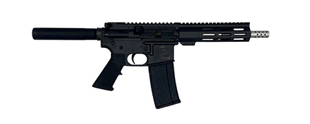 [638457789201] Great Lakes Firearms GL15223SSPBLK AR-15 Pistol 223 Wylde 30+1 7.50" Stainless Barrel, Black, 7" M-LOK Handguard, Buffer Tube (No Brace), A2 Grip