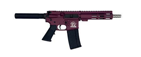 [638457789287] Great Lakes Firearms GL15223SSPCHY AR-15 Pistol 223 Wylde 30+1 7.50" Stainless Barrel, Black Cherry Rec, 7" M-LOK Handguard, Buffer Tube (No Brace), Black A2 Grip