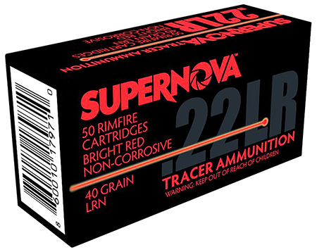 [860010179710] Supernova PMSN22LRR Red Tracer Non-Corrosive 22 LR 40 gr Lead Round Nose 50 Per Box/ 100 Cs
