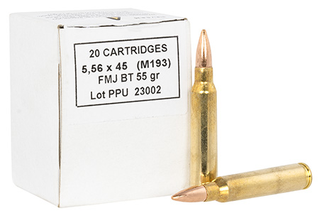 [8605003820086] PPU PPRM556B Metric Rifle  5.56x45mmNATO 55gr Full Metal Jacket Boat Tail 1000 Per Box/1 Case
