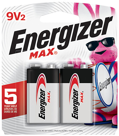 [039800129901] Energizer 522BP2 MAX 9V Battery  Alkaline 9.0 Volts, Qty (24) 2 PK