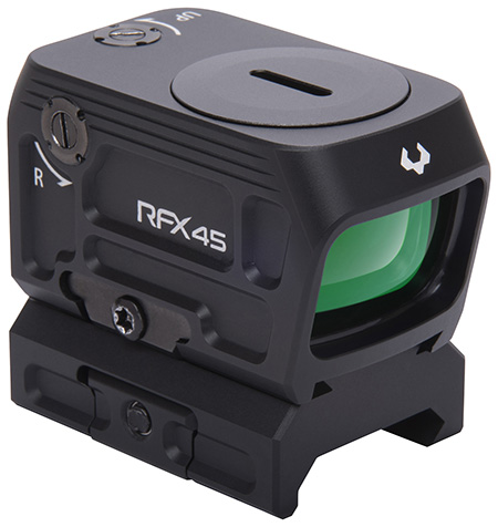 [754003936803] Viridian 9810059 RFX45  Black Anodized 1 x 24 mm x 15.5 mm 5 MOA Green Dot ACRO/Picatinny Low Mount