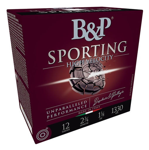 [878122004530] B & P 12B8SCH8 Sporting Clay  12Gauge 2.75" 1 1/8oz 8Shot 25 Per Box/10 Case