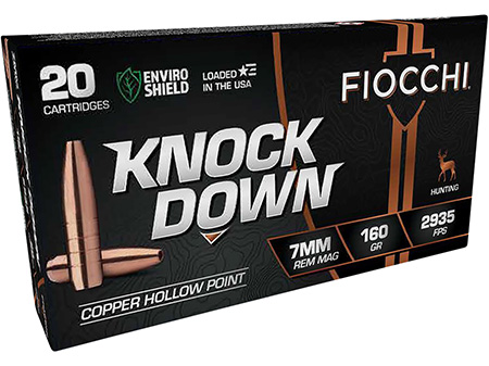 [762344712987] Fiocchi 7RMCHA Knock Down Enviro Shield 7mmRemMag 160gr Hollow Point 20 Per Box/10 Case