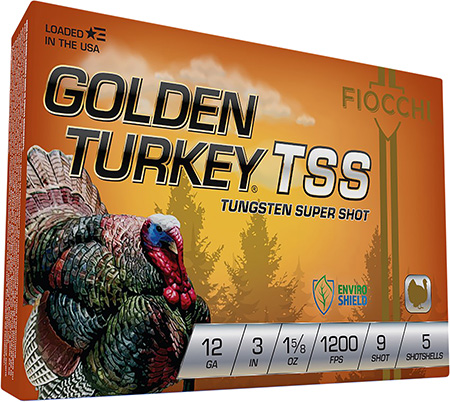 [762344713021] Fiocchi 123TSS9 Golden Turkey TSS 12Gauge 3" 1 5/8oz 9Shot 5 Per Box/10 Case